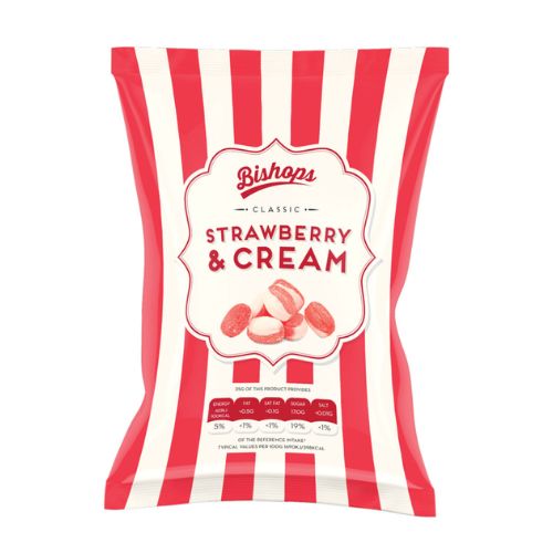 Bishops Strawberry & Cream Sweets 150g Sweets, Mints & Chewing Gum Bishop's   