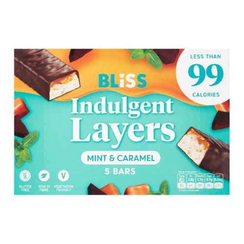 Bliss Indulgent Layers Dark Choc & Mint 5 x 25g Biscuits & Cereal Bars Bliss   