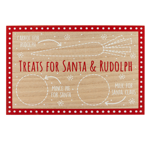 Santa Snacks Board 20cm x 30cm Christmas Decoration FabFinds