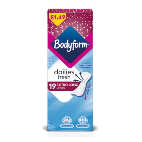 Bodyform Dailies Extra Long Liners 19 Pack Feminine Sanitary Supplies Bodyform   