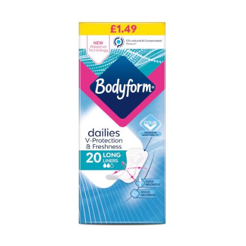 Bodyform Extra Protection Bodyform Dailies V-Protection 20 Long Liners - FabFinds