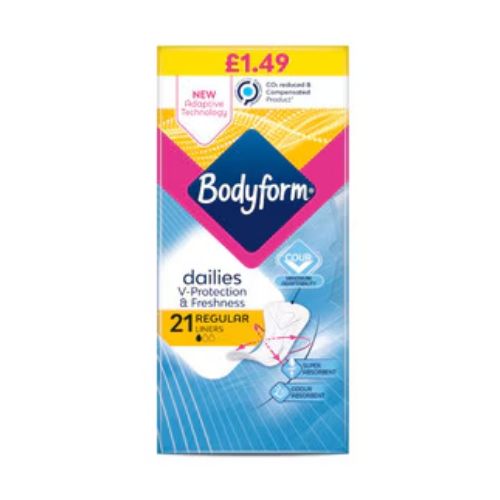 Bodyform Dailies V-Protection & Freshness Regular Liners 21 Pk Feminine Sanitary Supplies Bodyform   