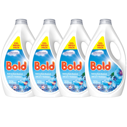 Bold Liquid Laundry Detergent Spring Awakening 87 Washes Assorted Packs Laundry Detergent Bold Pack of 4