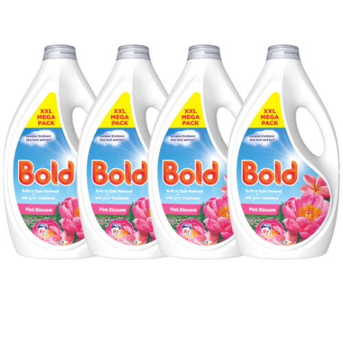 Bold Liquid Laundry Detergent Pink Blossom 87 Washes Assorted Packs Laundry - Detergent Bold Pack of 4