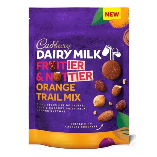Cadbury Dairy Milk Fruitier & Nuttier Orange Trail Mix 100g Chocolates Cadbury   