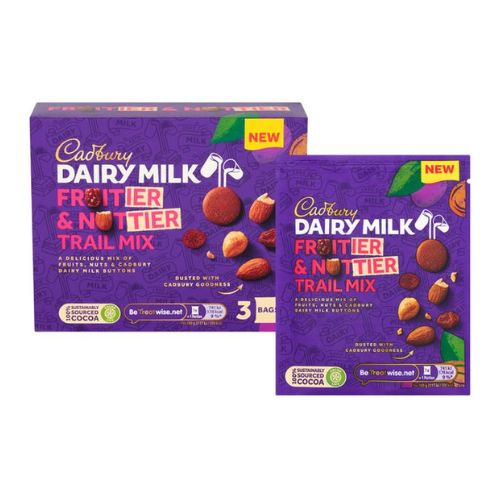 Cadbury Dairy Milk Fruitier & Nuttier Trail Mix 3 x 35g BBE 31/1/24 Chocolate Cadbury   