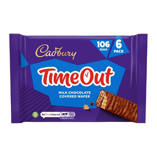 Cadbury Time Out Chocolate Bars 6 Pack 121g Chocolate Cadbury   