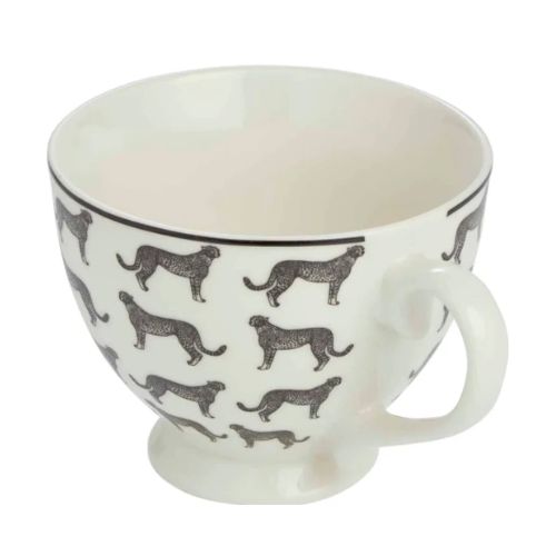 Leopard Print Porcelain Footed Mug Mugs Candlelight   