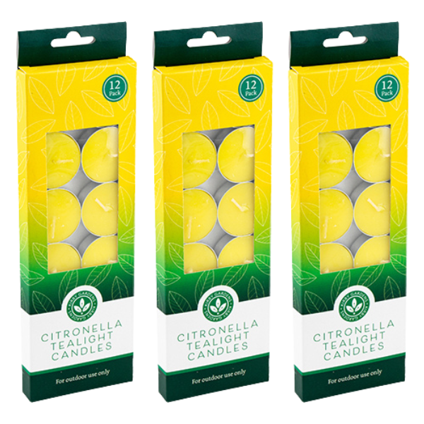 Citronella Tealight Candles 12 Pack Candles FabFinds Pack of 3