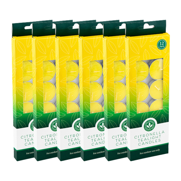 Citronella Tealight Candles 12 Pack Candles FabFinds Pack of 6