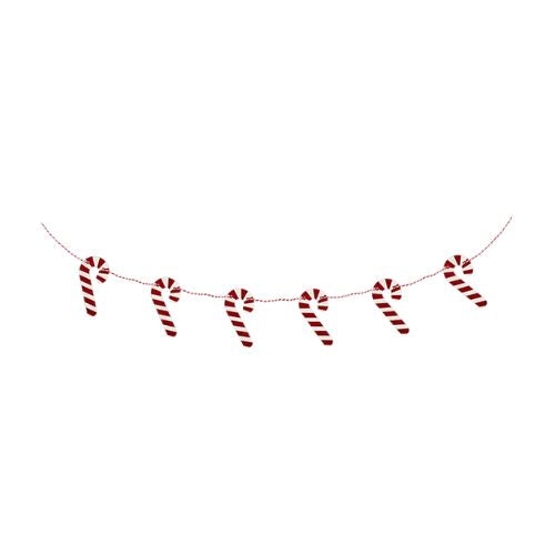 Wooden Candy Cane Bunting 1.5m Christmas Decorations FabFinds   