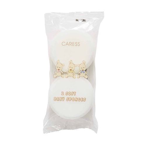 Caress Soft Baby Bath Sponges 2 Pack Assorted Colours Bath Sponges & Loofahs egl homecare White  