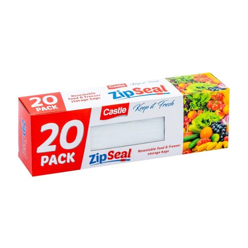 Castle Medium Zip Seal Food & Freezer Bags 20 Pk Food Storage Bags Castle   