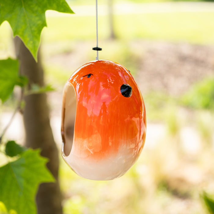 Ceramic Robin Wild Bird Feeder 30 x 23 x 8cm Bird Feeders FabFinds