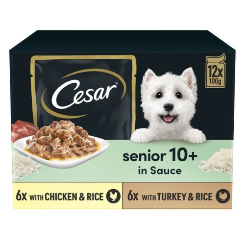 Cesar MIxed Senior 10+ Dog Food In Sauce 12 x 100g Dog Food Cesar   