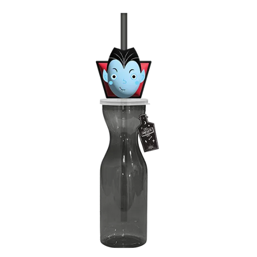 Halloween Character Drinking Bottle with Straw 500ml Halloween Accessories FabFinds Black