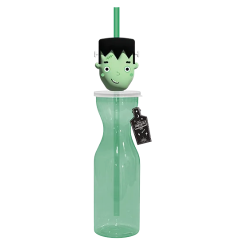 Halloween Character Drinking Bottle with Straw 500ml Halloween Accessories FabFinds Green