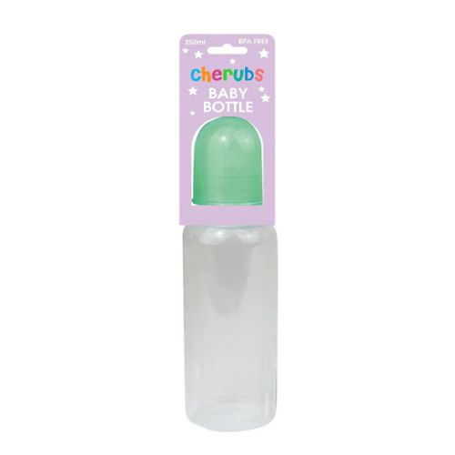 Cherubs Baby Bottle 250ml Assorted Colours 1+ Months baby Cherubs Green  