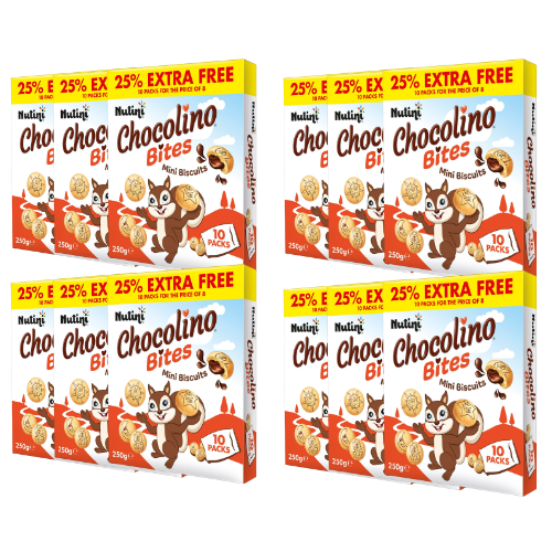Nutini Chocolino Bites Mini Chocolate Biscuits 200g Snack Pack Assorted Packs Biscuits & Cereal Bars Nutini Pack of 12