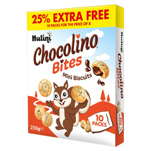 Nutini Chocolino Bites Mini Chocolate Biscuits 200g Snack Pack Assorted Packs Biscuits & Cereal Bars Nutini Pack of 1