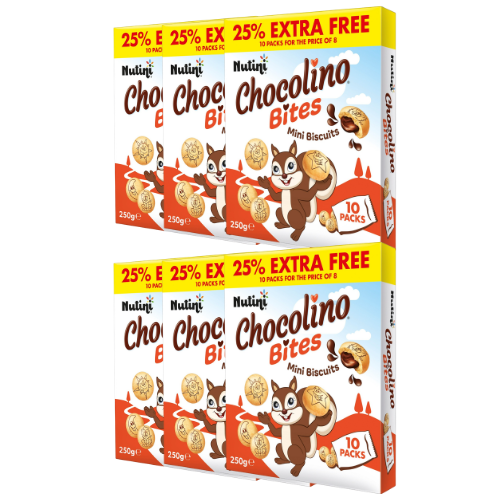 Nutini Chocolino Bites Mini Chocolate Biscuits 200g Snack Pack Assorted Packs Biscuits & Cereal Bars Nutini Pack of 6