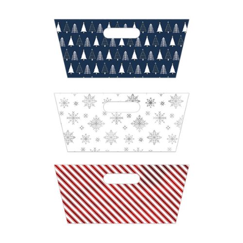 Rectangle Printed Hamper Tray With Foil 30cm x 23cm x 13cm christmas FabFinds   
