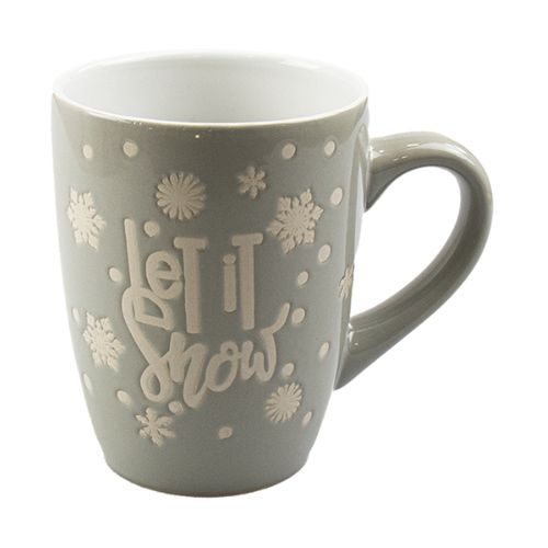 Christmas Ceramic Mug Assorted Colours Mugs FabFinds Grey  