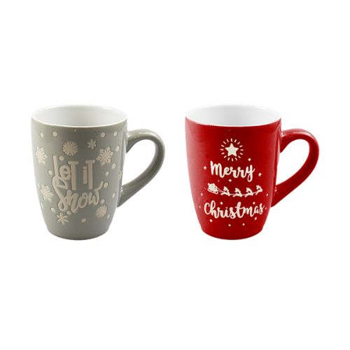 Christmas Ceramic Mug Assorted Colours Mugs FabFinds   