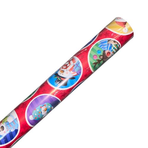 Festive Characters Wrapping Paper 10M Assorted Colours - FabFinds