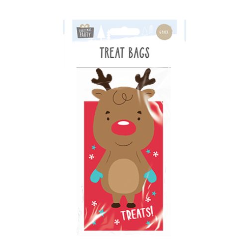 Christmas 3D Character Treat Bags 6 Pack Christmas Accessories FabFinds Reindeer  