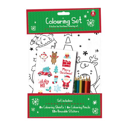 Christmas Colouring Set 8 Pack Arts & Crafts FabFinds   