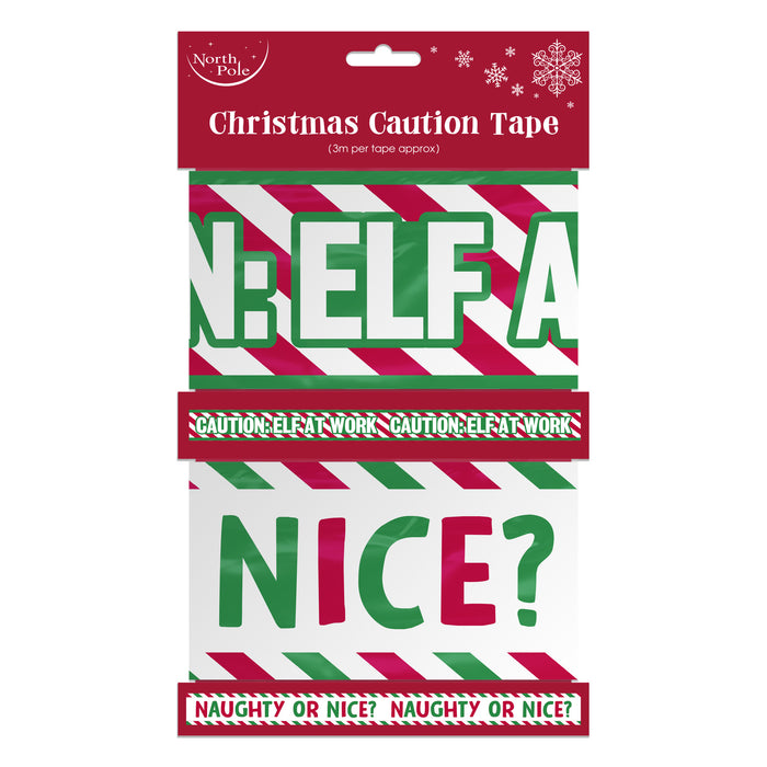 Christmas Elf Warning Tape 2 Pack