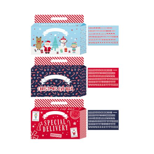 Christmas Eve Box with Alphabet Stickers Assorted Designs Christmas Gift Bags & Boxes FabFinds   