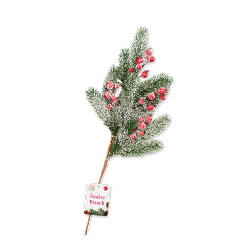 Artificial Frosted Berry Branch 50cm Christmas Garlands, Wreaths & Floristry FabFinds   