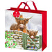 Christmas Highland Cow Jumbo Woven Gift Bag Christmas Gift Bags FabFinds