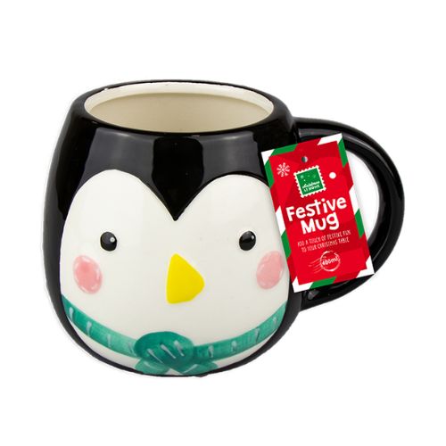 Christmas Character Mug 400ml Assorted Styles Mugs FabFinds Penguin  