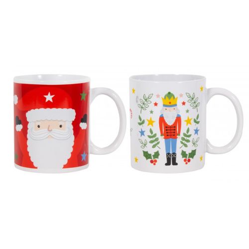 Christmas Santa & Nutcracker Mug Assorted Styles Mugs Fabfinds   