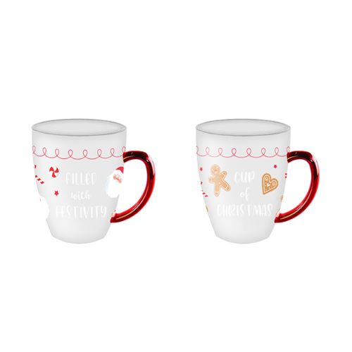 Festive Glass Quote Print Mug Assorted Designs Mugs FabFinds   