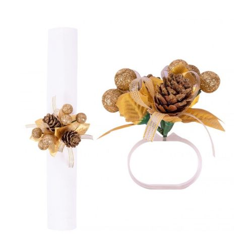 Harvey & Mason Gold Napkin Ring Floral Design Christmas Tableware Fabfinds   