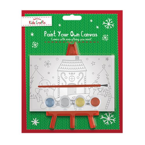 Christmas Paint Your Own Canvas with Stand Assorted Designs Christmas Accessories FabFinds Gingerbread Man  