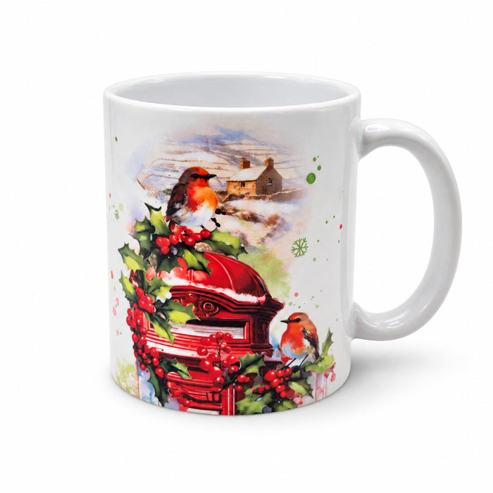 Festive Christmas Robin Post Box Ceramic Mug 312ml (Exclusive)