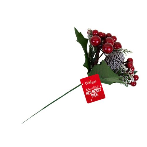 Christmas Red Berry Pick Christmas Garlands, Wreaths & Floristry Gem Imports   