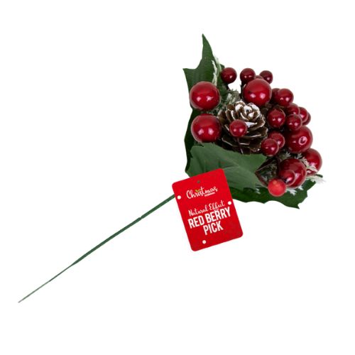 Christmas Red Berry Pick Christmas Garlands, Wreaths & Floristry Gem Imports   