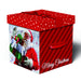Christmas Square Flat Folding Gift Box with Ribbon Santa Design Gift Boxes FabFinds