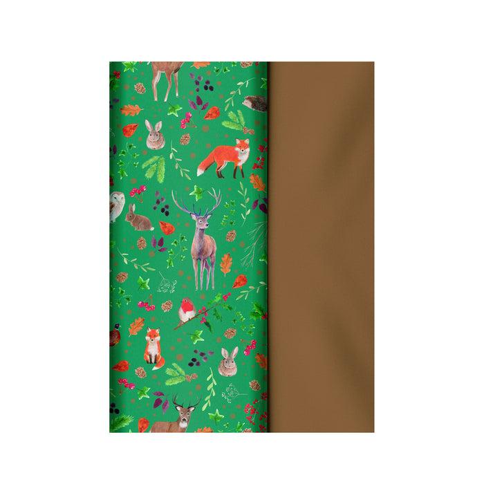Christmas Tissue Paper 8 Sheets Woodland