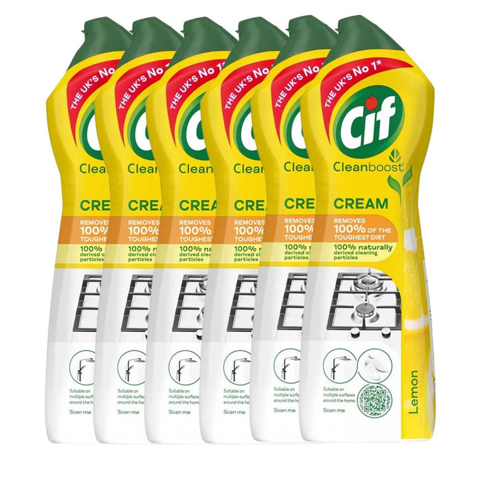CIF Cream Lemon Surface Cleaner 500ml Assorted Packs Multi purpose Cleaners Cif Pack of 6