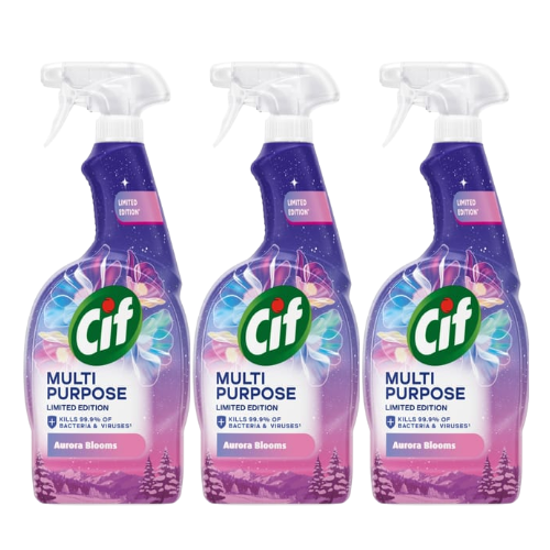 Cif Antibacterial Spray Aurora Blooms Winter 750ml Assorted Packs Disinfectants Cif Pack of 3