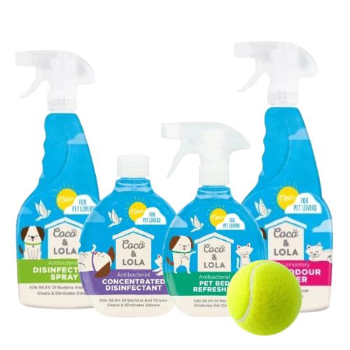 Coco & Lola Dog Cleaning Bundle 4 Piece With Free Tennis Ball Pet Cleaning Supplies Coco & Lola   