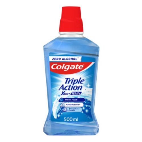 Colgate Triple Action Xtra + White Mouthwash 500ml Toothpaste & Mouthwash Colgate   