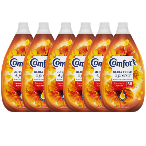 Comfort Fresh & Protect Heavenly Nectar Fabric Conditioner 870ml (58 Washes) Assorted Packs Laundry - Fabric Conditioner Comfort Pack of 6